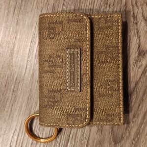 Vintage Dooney and Bourke Wheat Signature Key Chain Coin/ID Wallet.